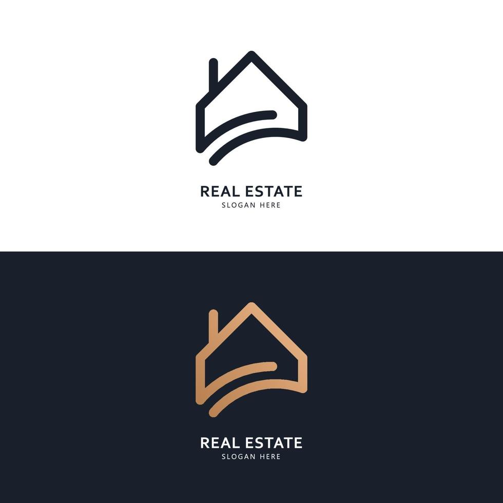 Real estate logo and icon design concept vector