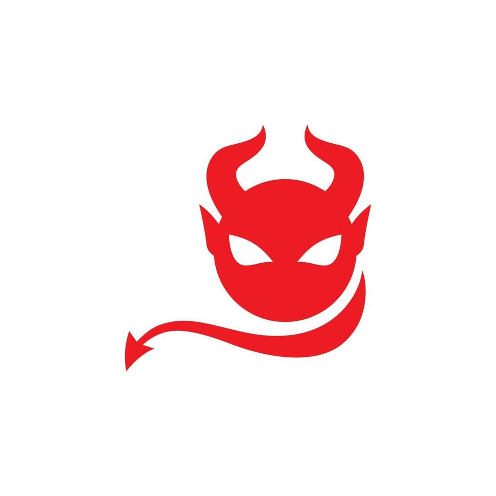 plantilla de icono de vector de logotipo de diablo rojo