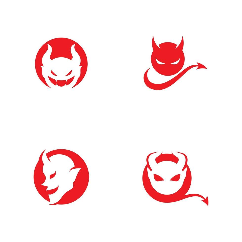 plantilla de icono de vector de logotipo de diablo rojo