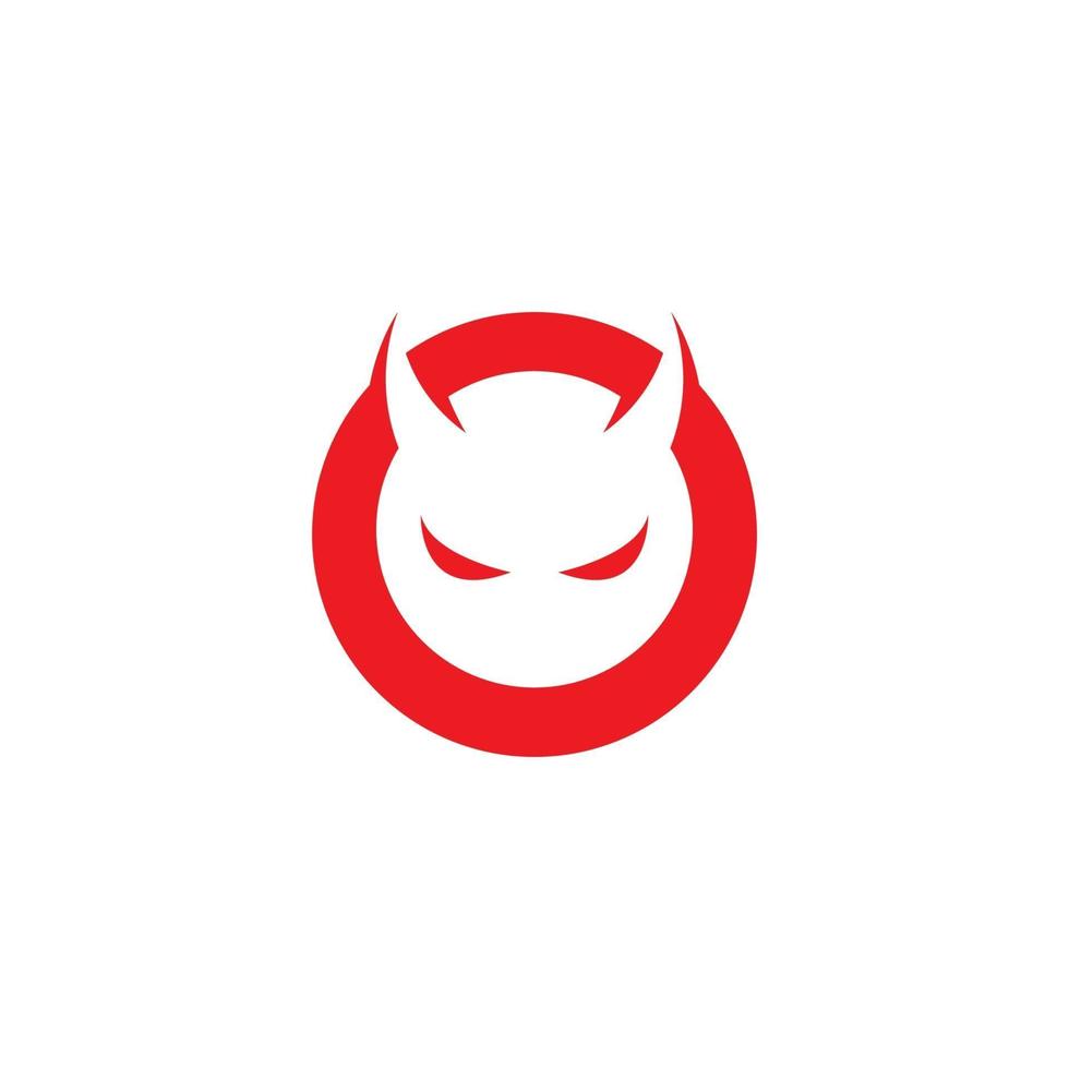 Red devil logo  vector icon template