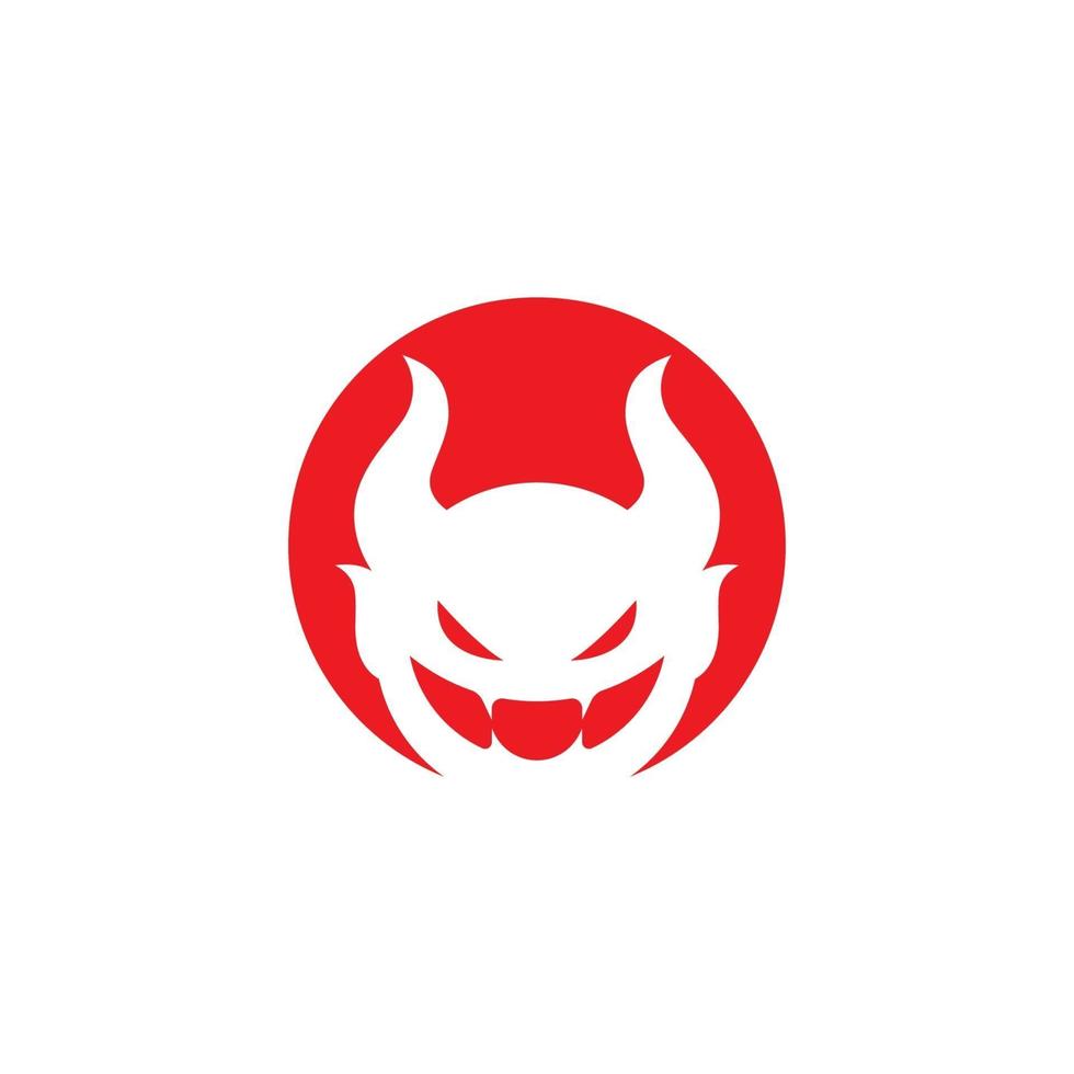 Red devil logo  vector icon template