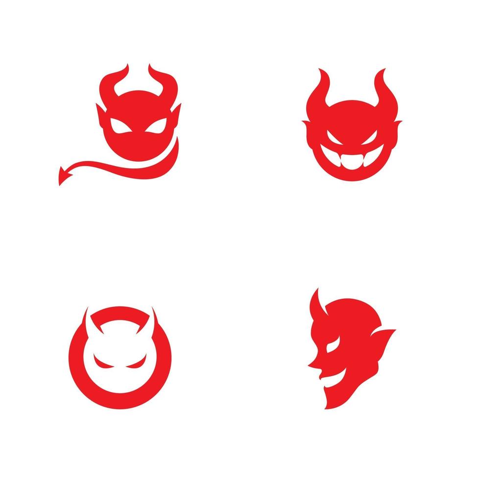 plantilla de icono de vector de logotipo de diablo rojo