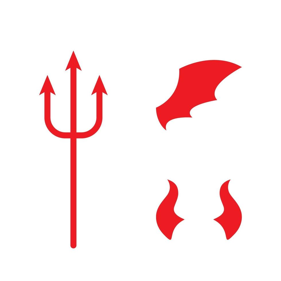 plantilla de icono de vector de logotipo de diablo rojo