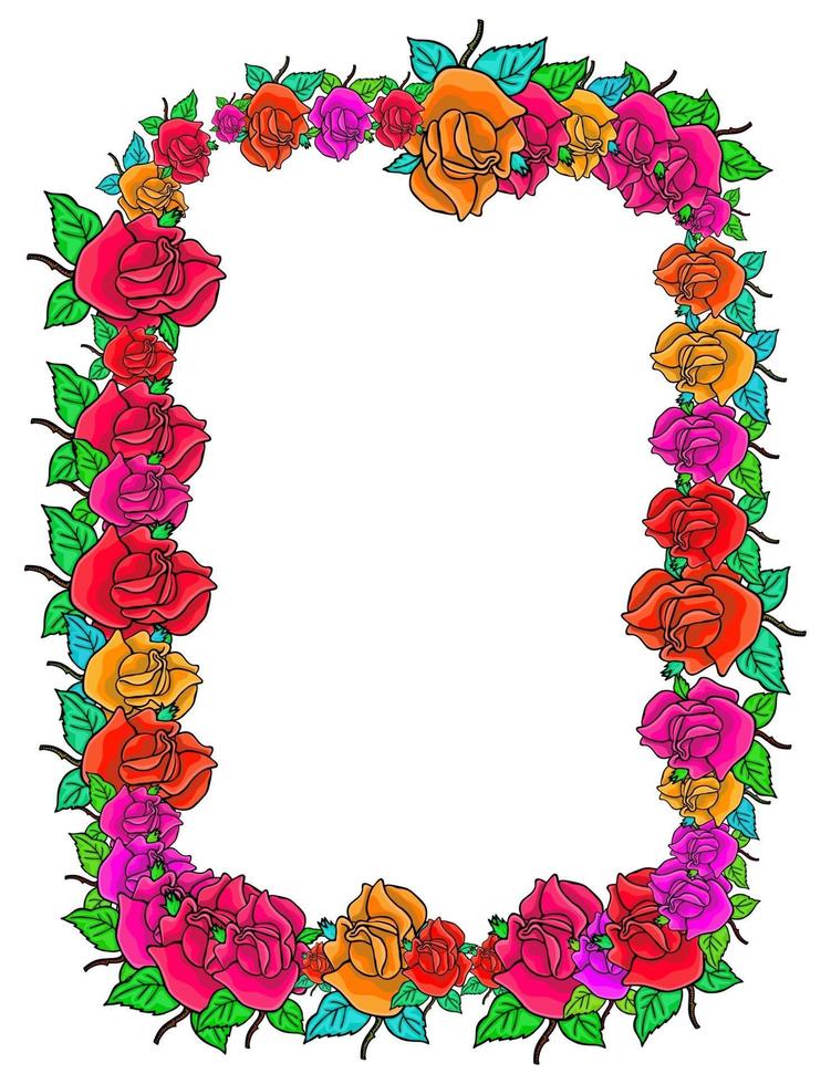 Rose Flower Daisy Page Border vector