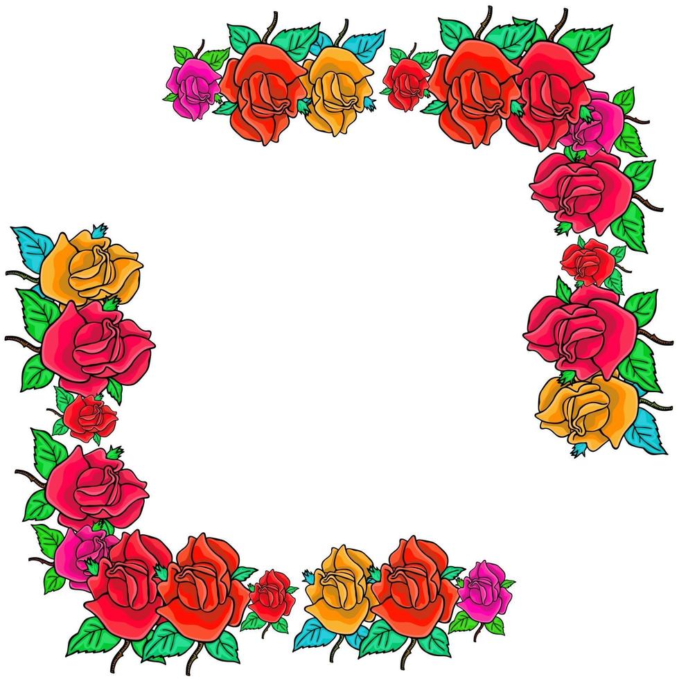 Flower Rose Corner Border Decor vector