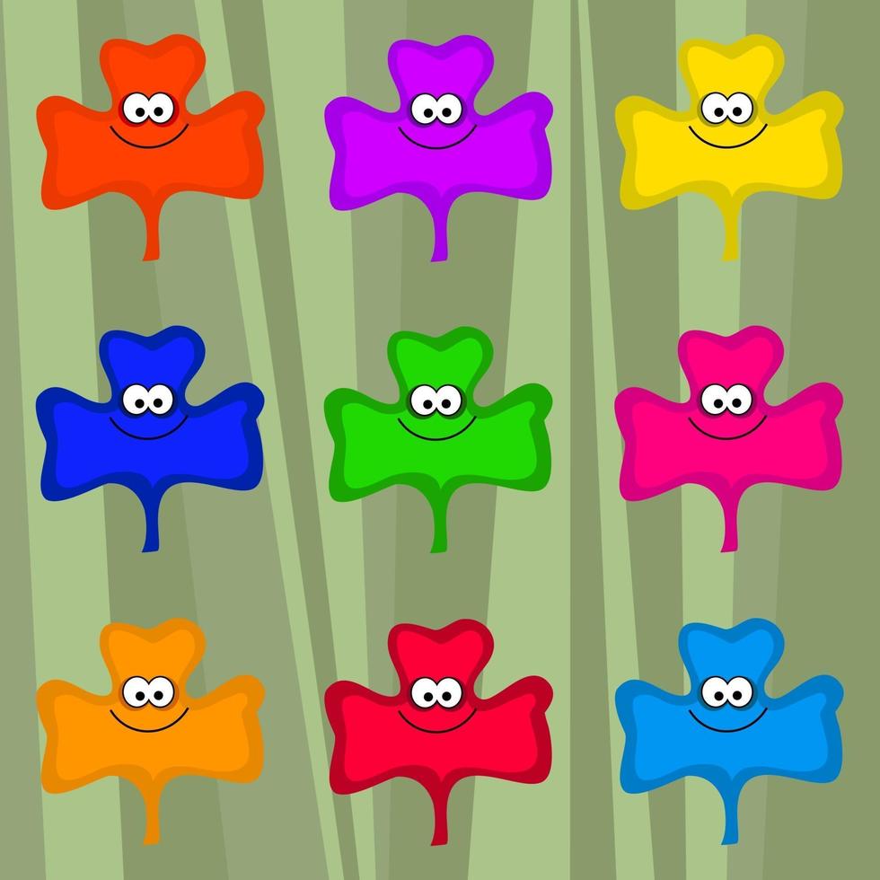 Funky Three Leaved Clover Stems vector
