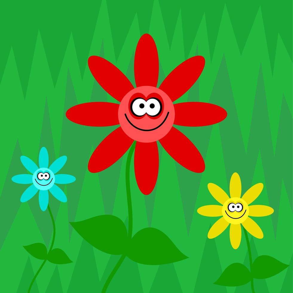 Funky Happy Field Flower Paper vector