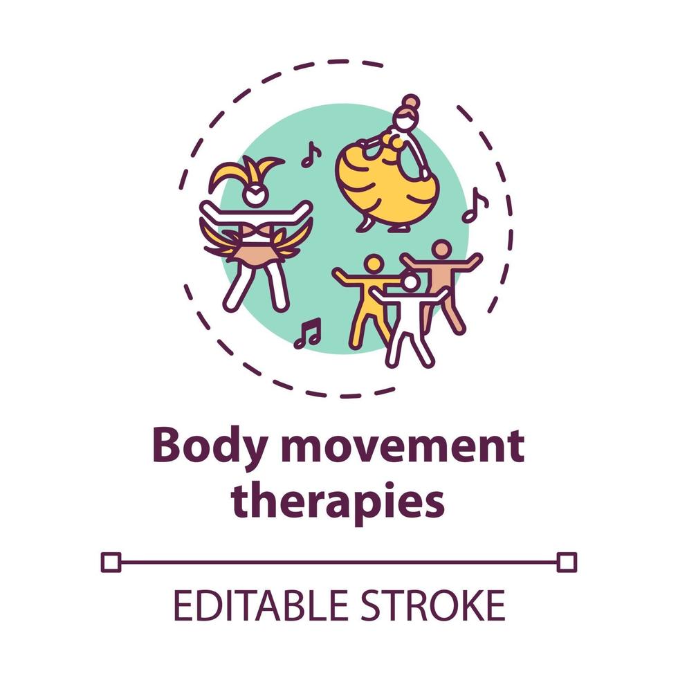 Body movement therapies concept icon vector