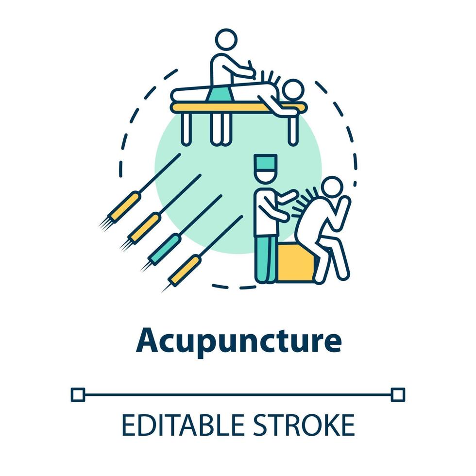 Acupuncture concept icon vector