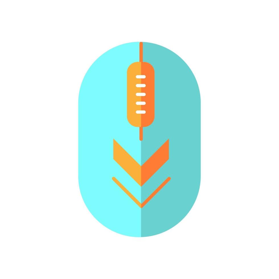 Computer mouse with down arrows flat design cartoon RGB color icon vector