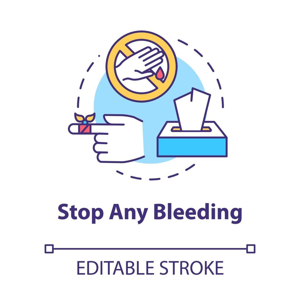 Stop bleeding recommendation concept icon vector