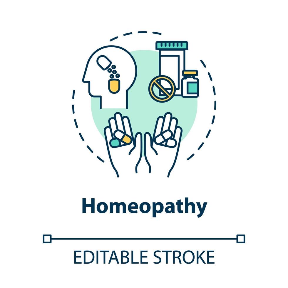 Homeopathy concept icon vector