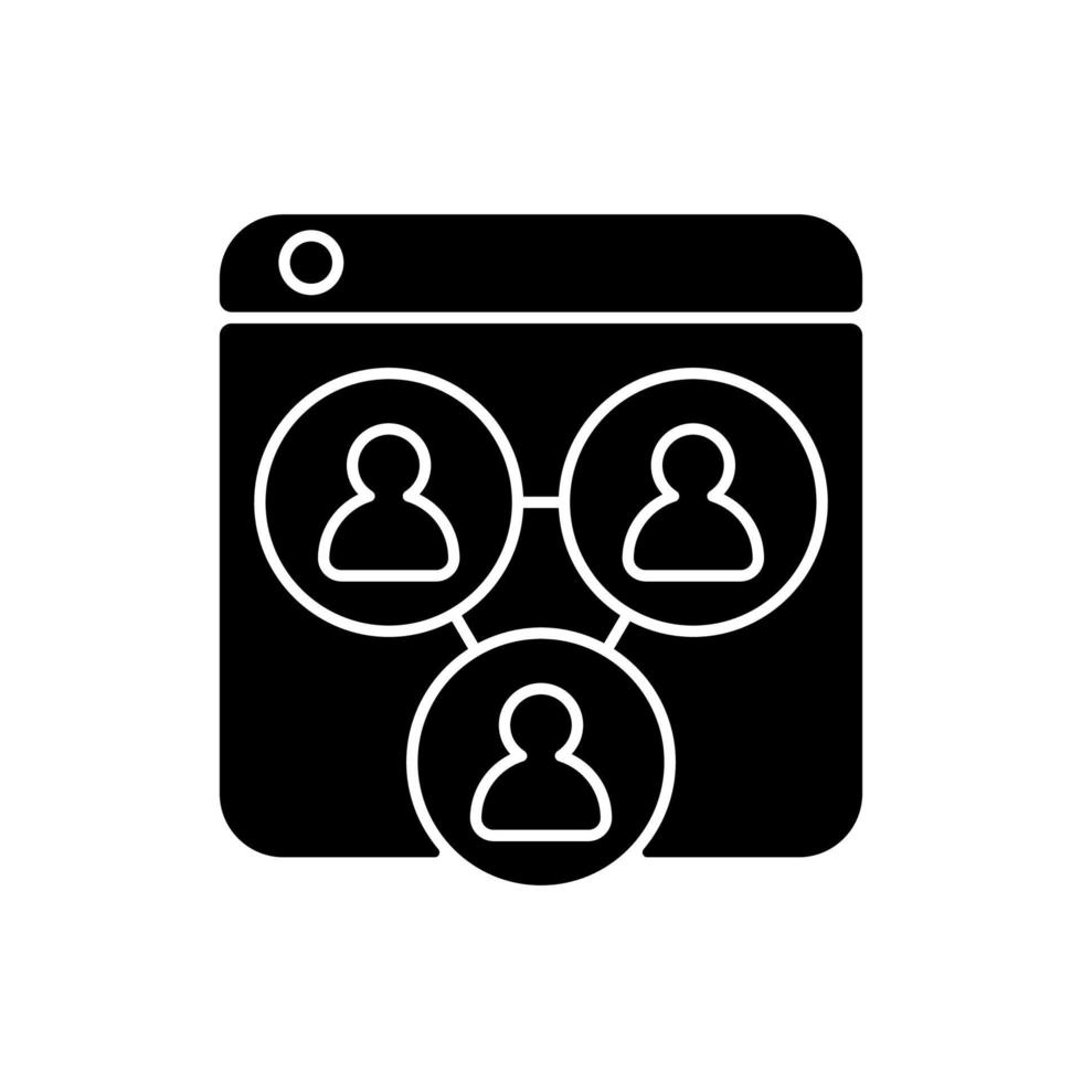 Collaborative platforms black glyph icon vector