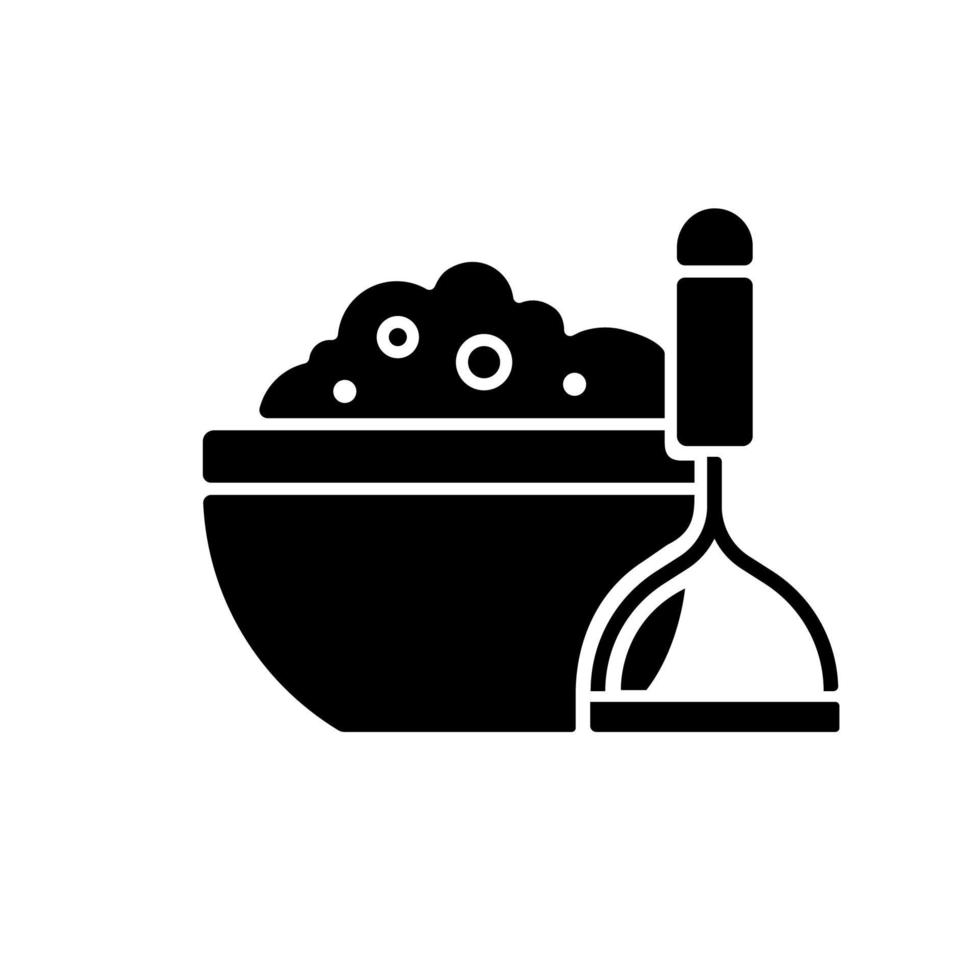 Mash potato black glyph icon vector