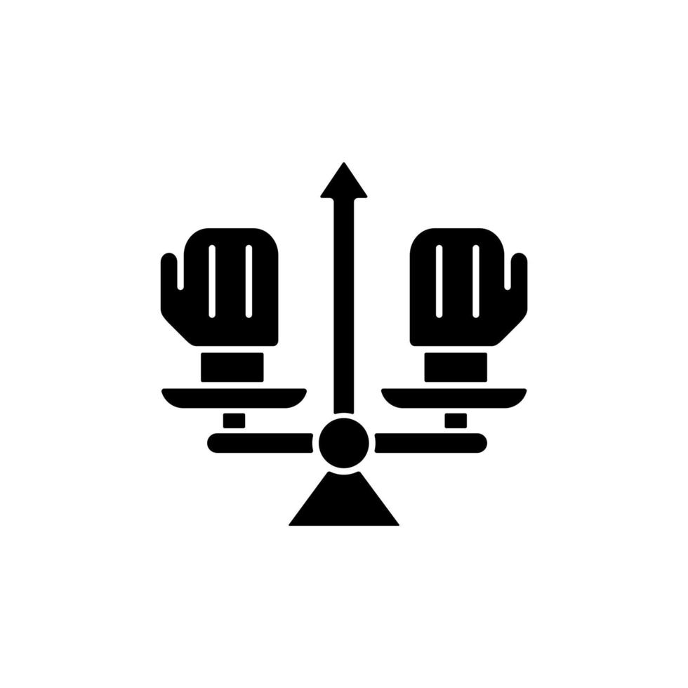 Conflict management black glyph icon vector