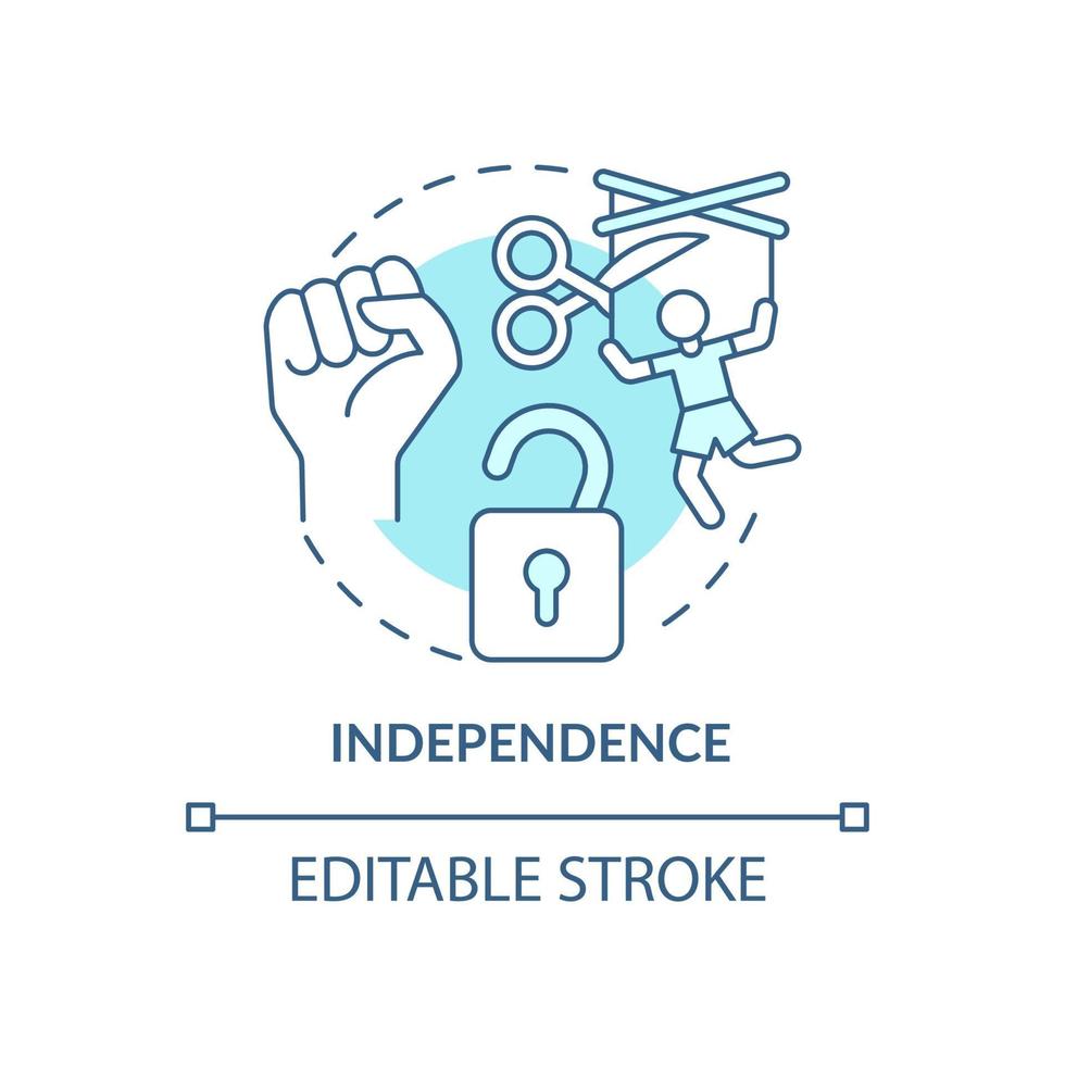 Independence and autonomy concept icon. vector