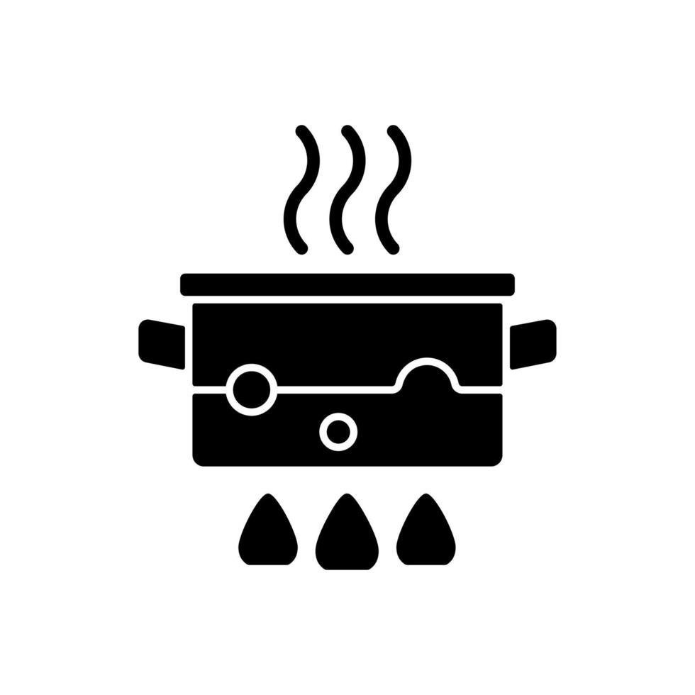 Boil for cooking black glyph icon vector