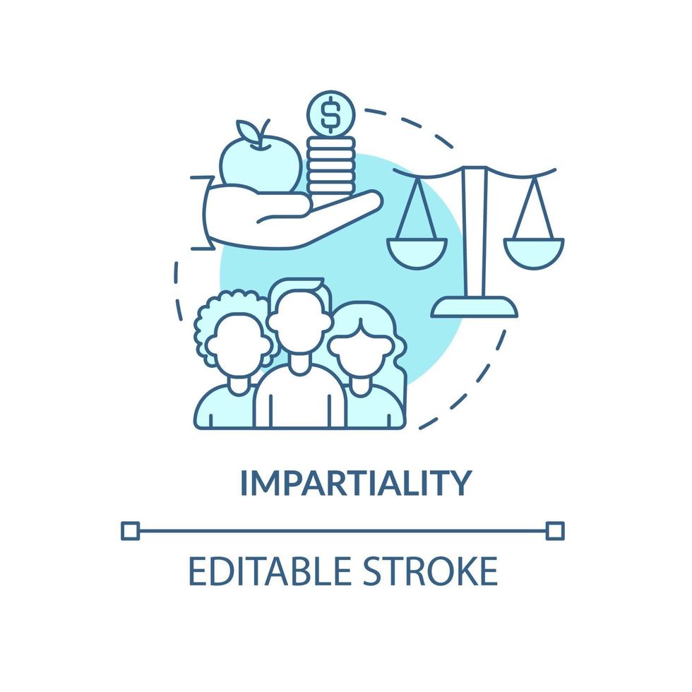 Impartiality and social relations concept icon. vector