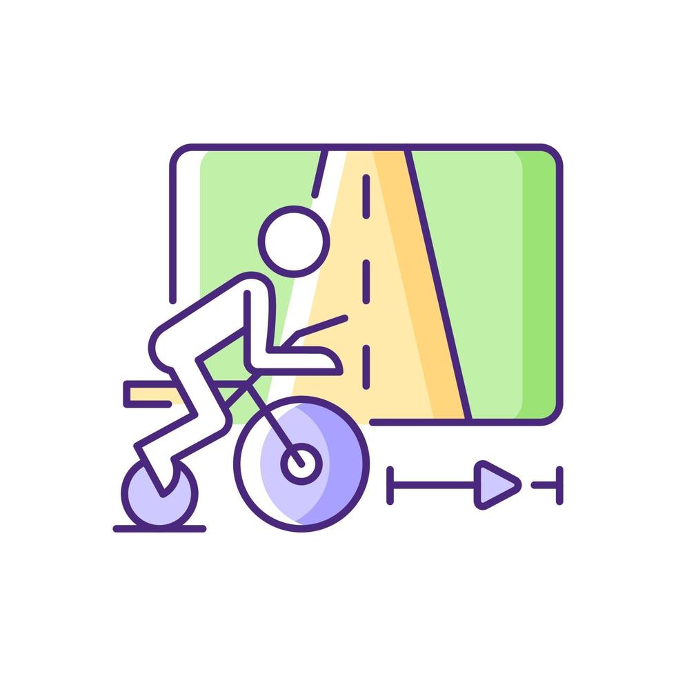 Virtual cycling app RGB color icon. vector