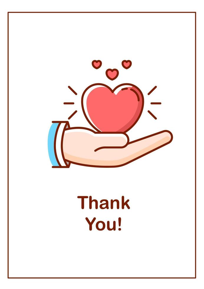 Thank you greeting card with color icon element vector