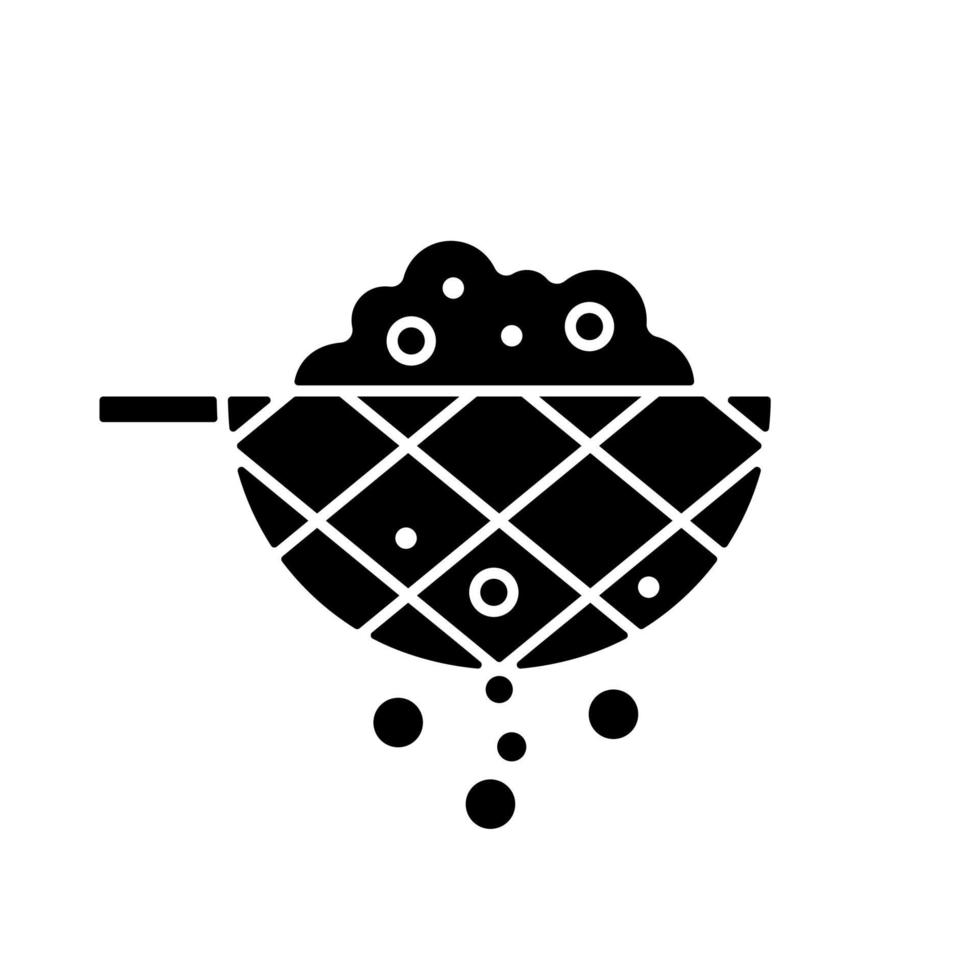 Sift cooking ingredient black glyph icon vector