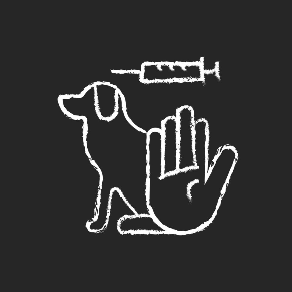 No dog testing chalk white icon on dark background vector