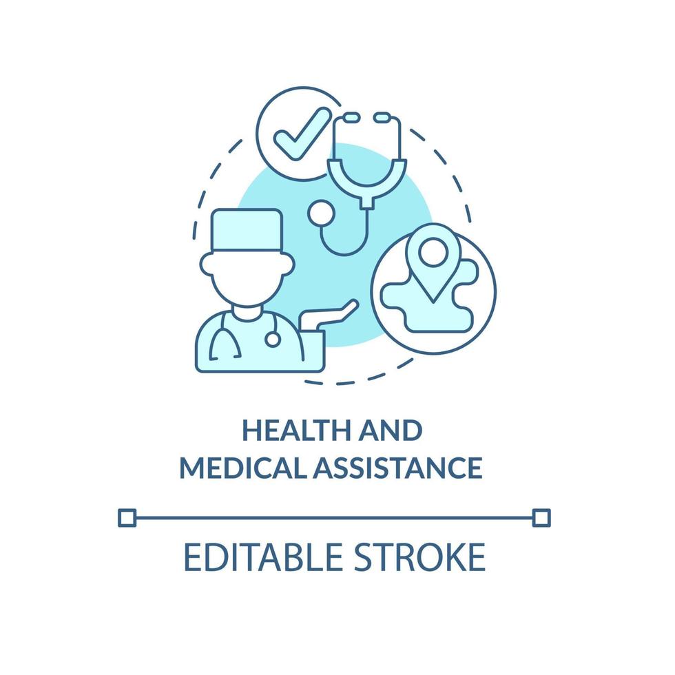 icono del concepto de asistencia médica y de salud. vector