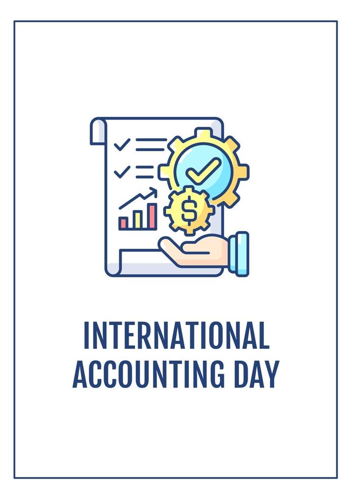Accountants appreciation greeting card with color icon element vector