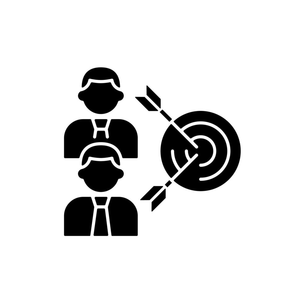 Common goal black glyph icon vector