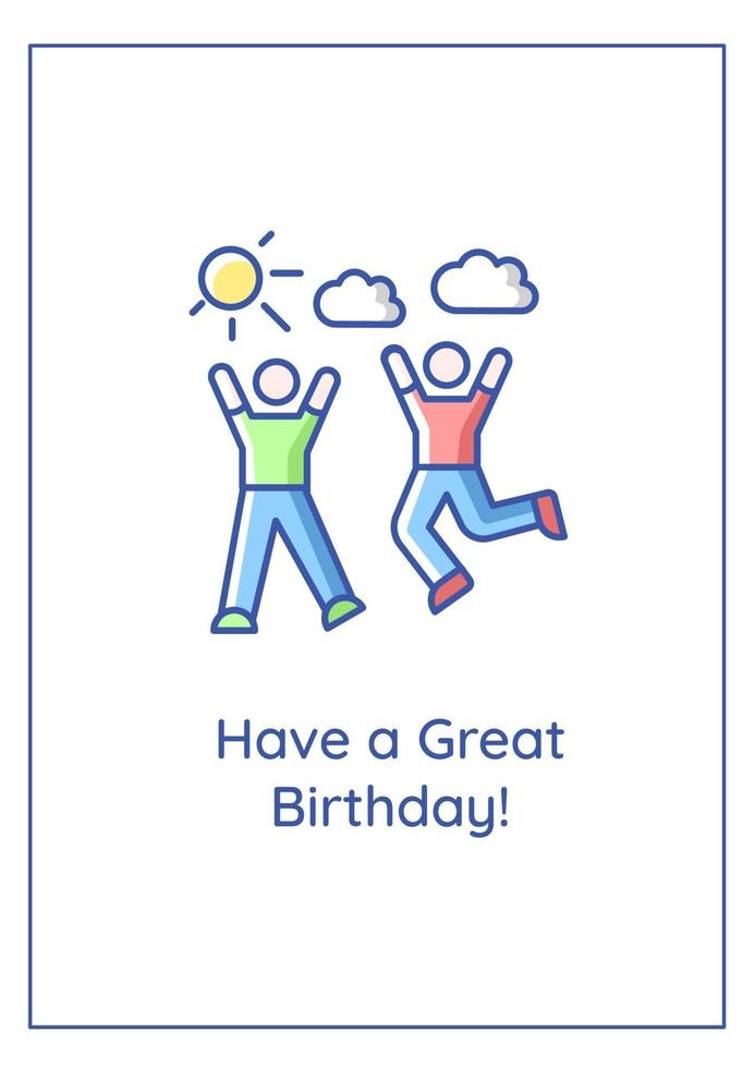 tener una gran tarjeta de felicitación de cumpleaños con elemento de icono de color vector