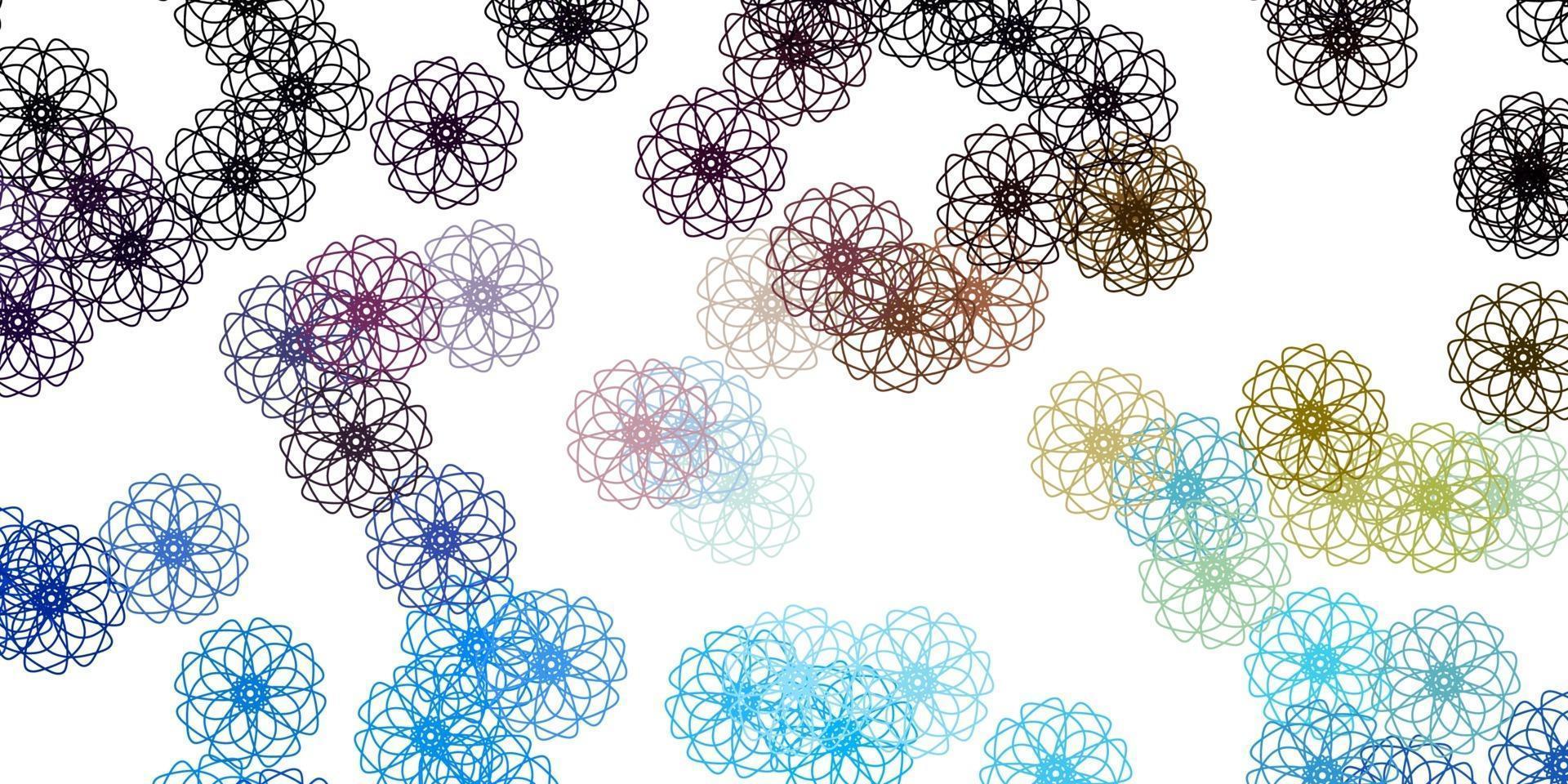 Light Blue, Yellow vector natural backdrop with flowers.