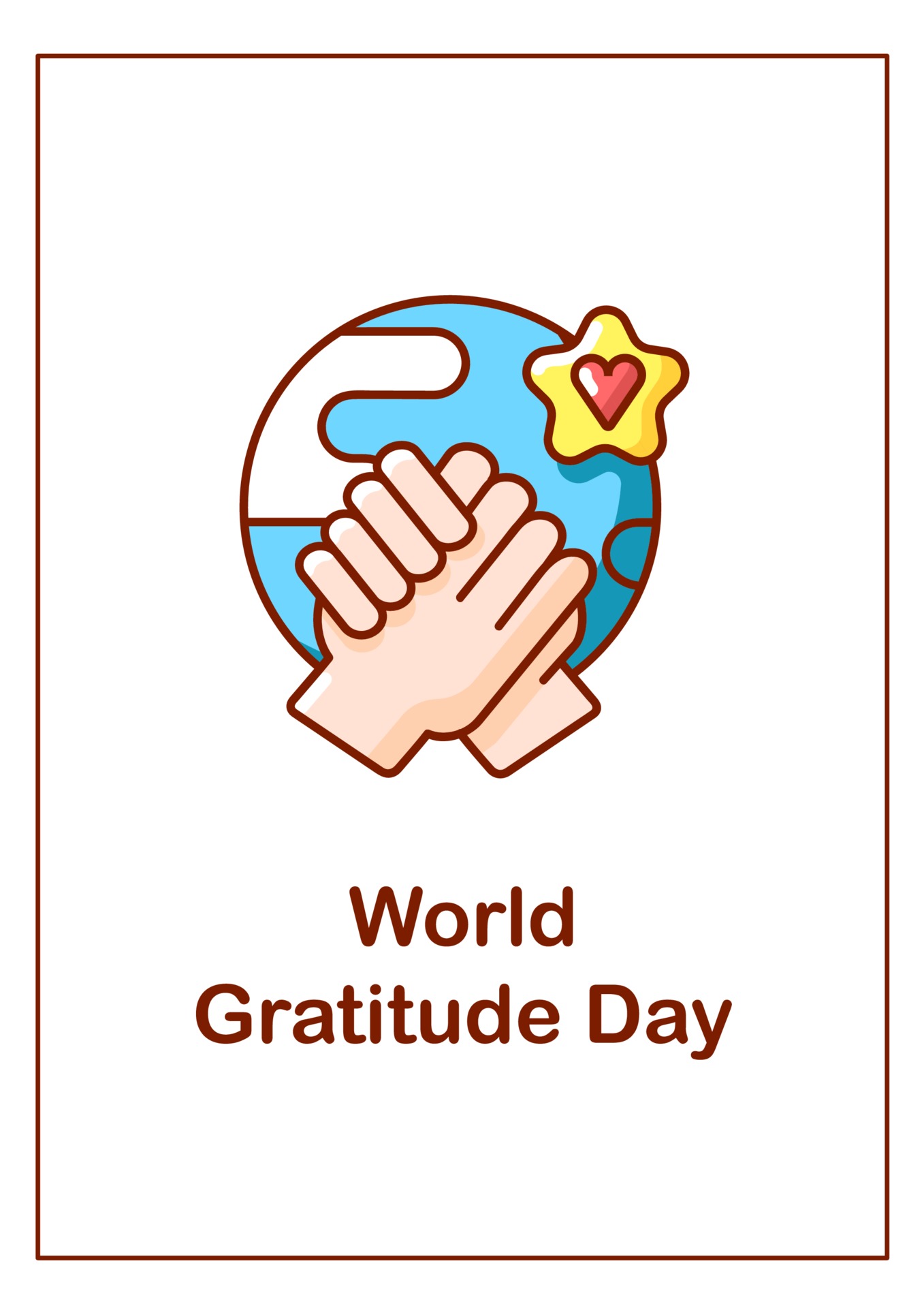 World gratitude day greeting card with color icon element 3159685