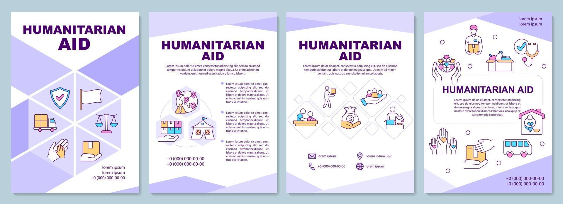 Humanitarian aid and shelter opportunity brochure template. vector