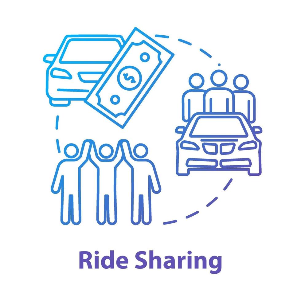 Ride sharing concept icon vector