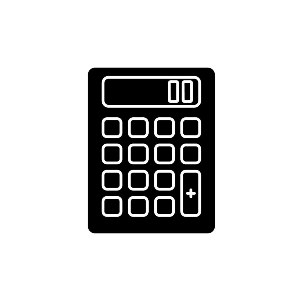 calculadora de bolsillo icono de glifo negro vector