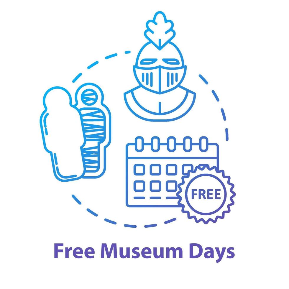 icono de concepto de días de museo gratis vector