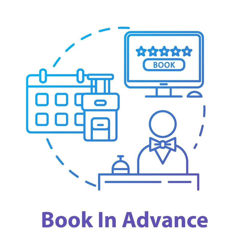 Book in advance concept icon vector