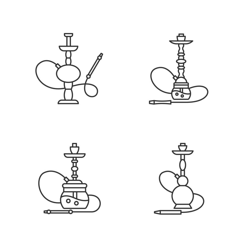 conjunto de iconos lineales perfectos de píxeles de cachimba vector