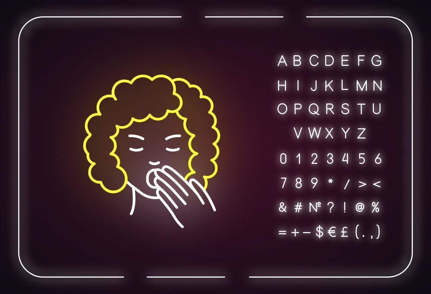 Drowsiness neon light icon vector