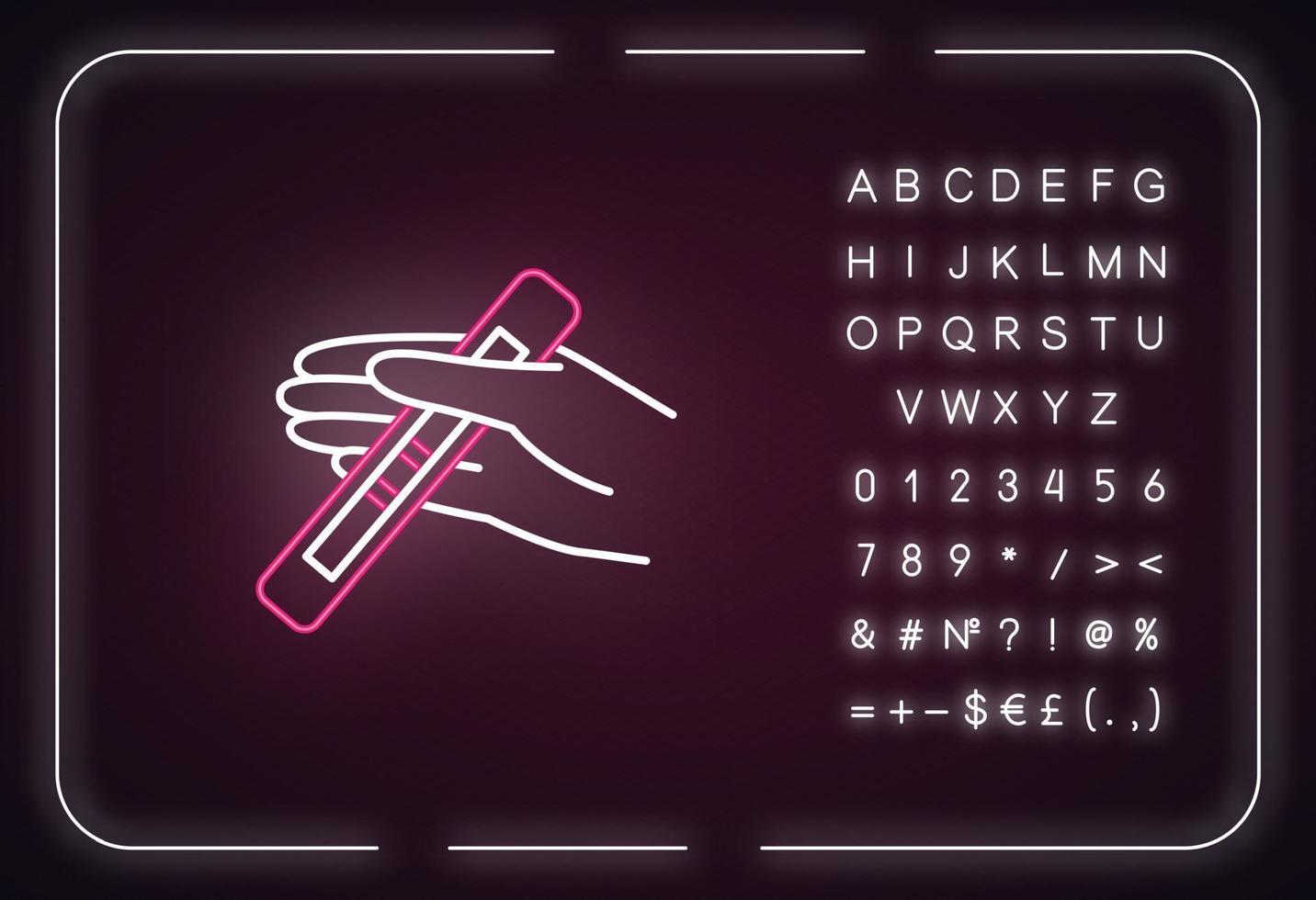 Positive test neon light icon vector