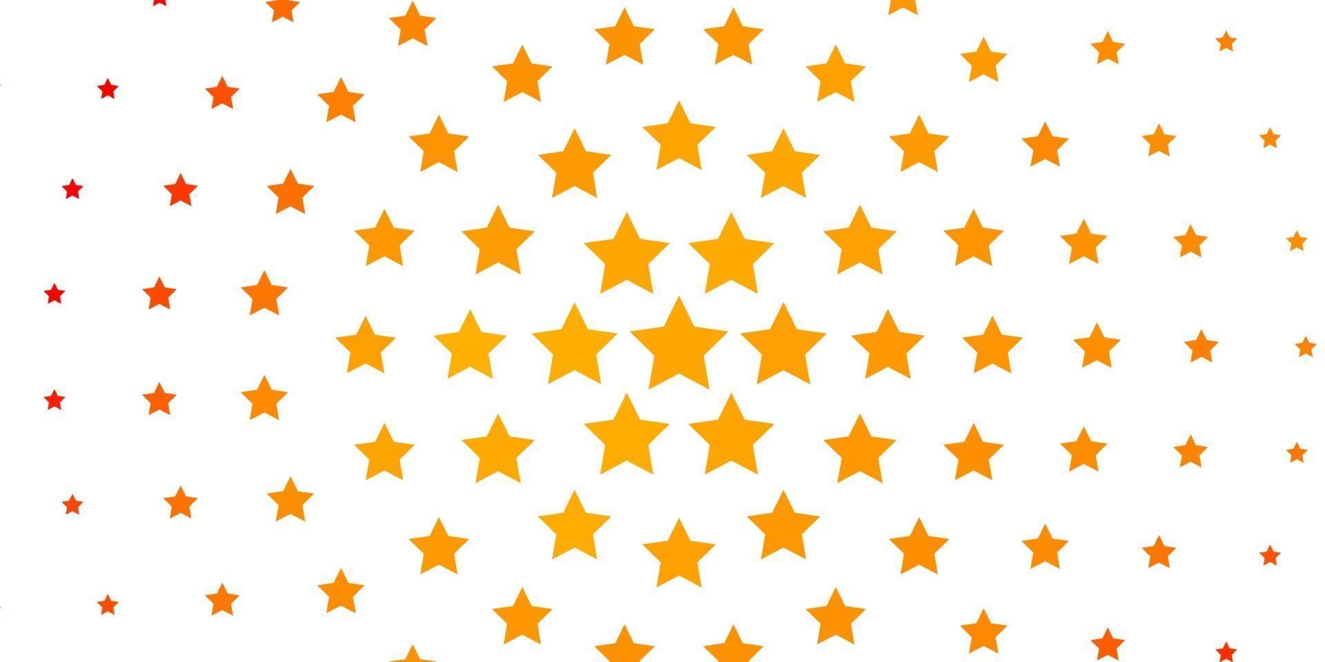 Light Orange vector background with small and big stars.