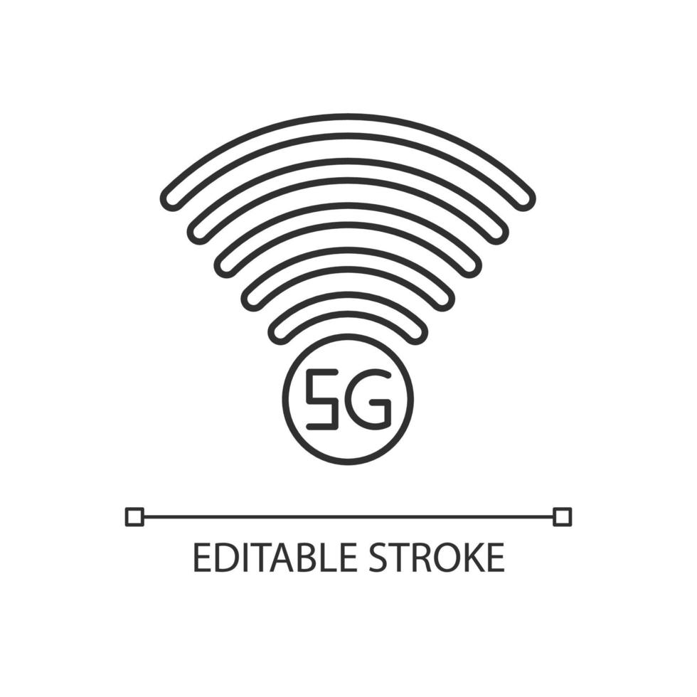 5G signal indicator pixel perfect linear icon vector