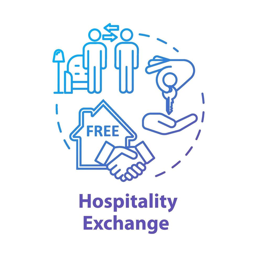 Hospitality exchange concept icon vector