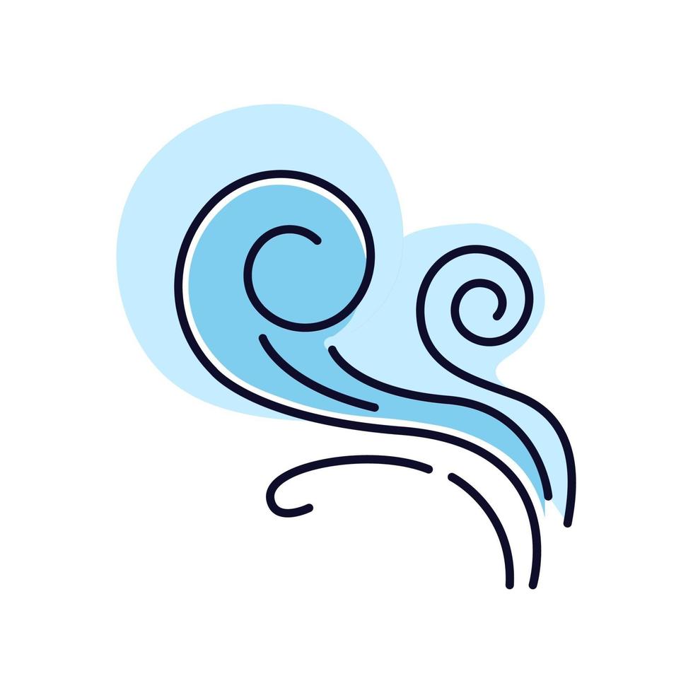 Wind whirl blue RGB color icon vector