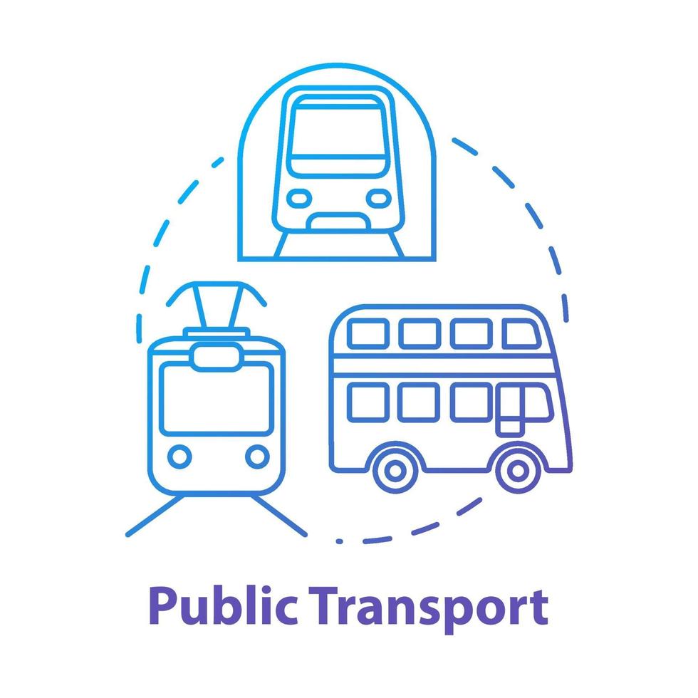 Public transport concept icon vector