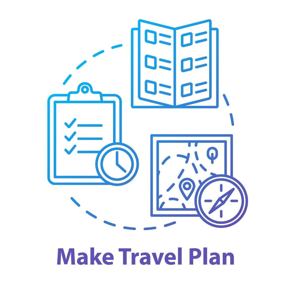 Make travel plan concept icon vector