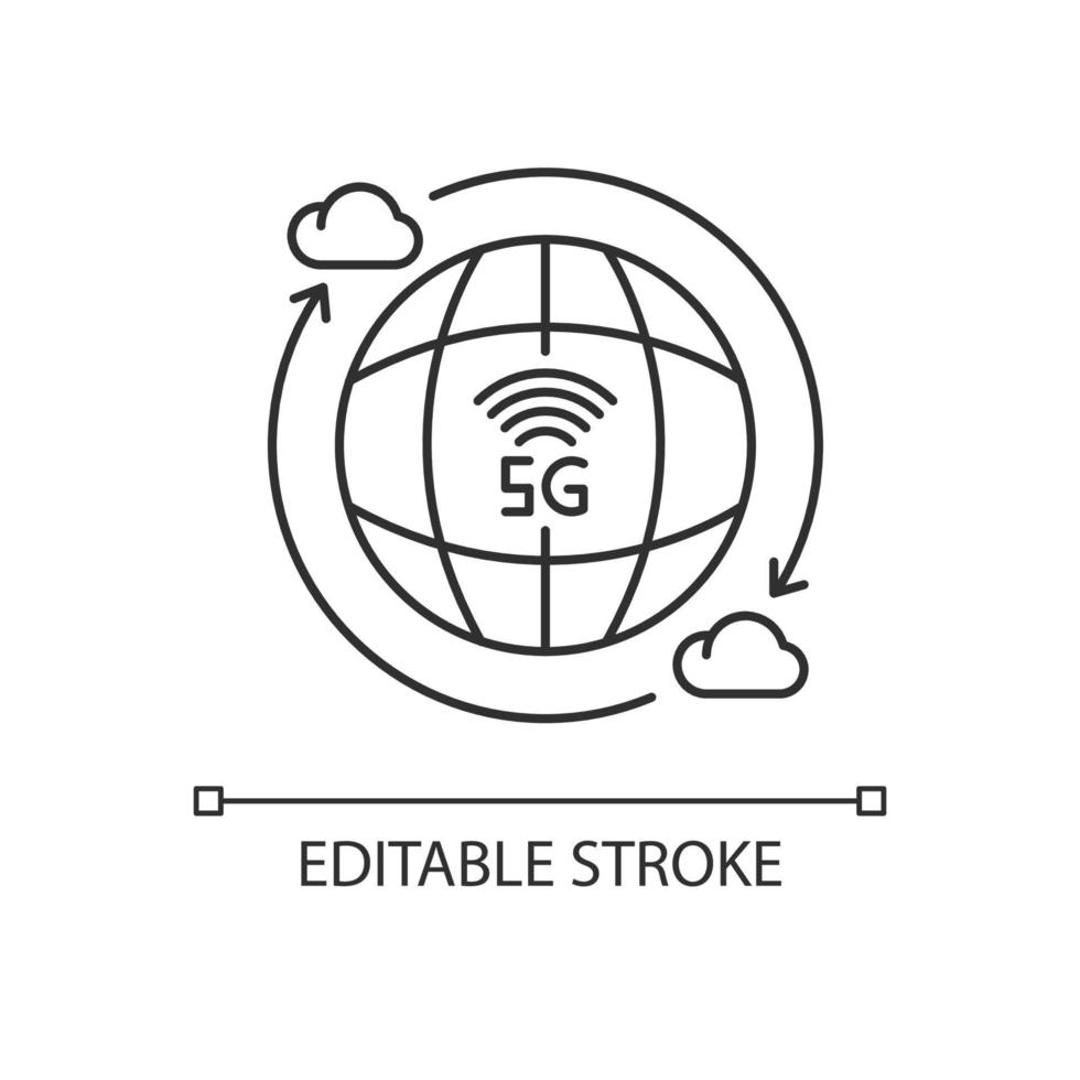 5G technology pixel perfect linear icon vector