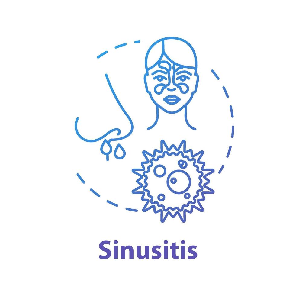 Sinusitis concept icon vector