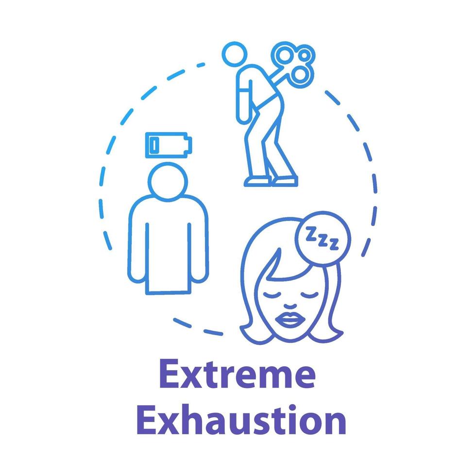 Extreme exhaustion concept icon vector