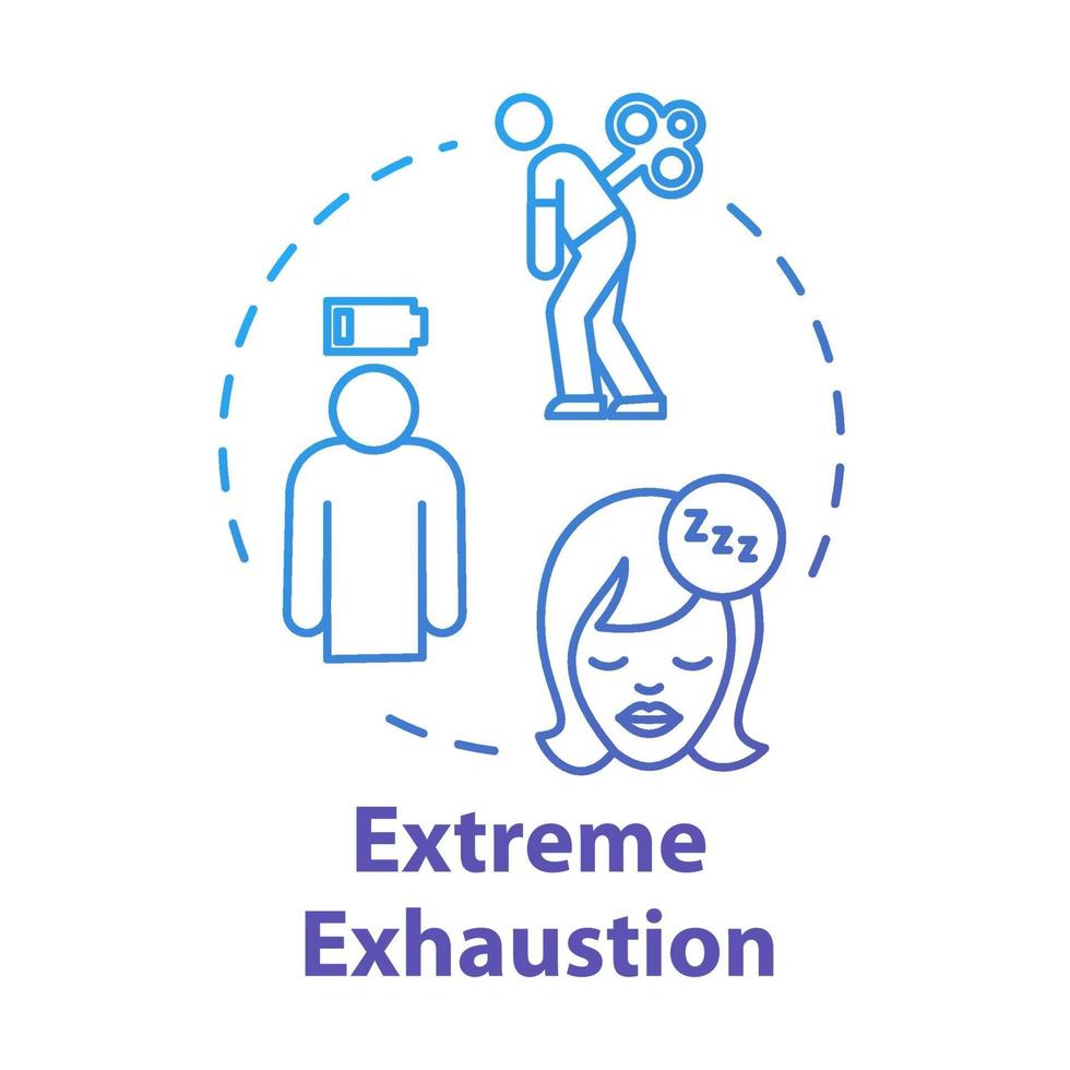 Extreme exhaustion concept icon vector